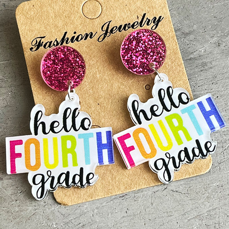 Wholesale 2pairs/pack Colorful Shiny Acrylic Earrings